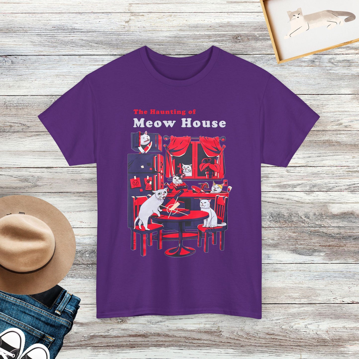 The Haunting of Meow House T-Shirt, Funny Horror Cat Shirt, Cat Lover Gift