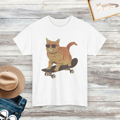 Cat on Skateboard T-Shirt, Cat Lover Shirt