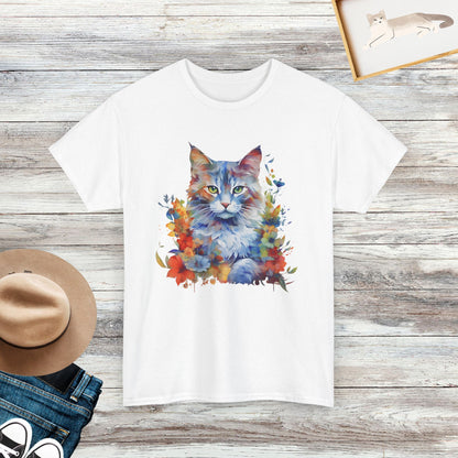 Floral Cat Shirt, Cat T-Shirt, Funny Cat Shirt, Cat Lover Gift