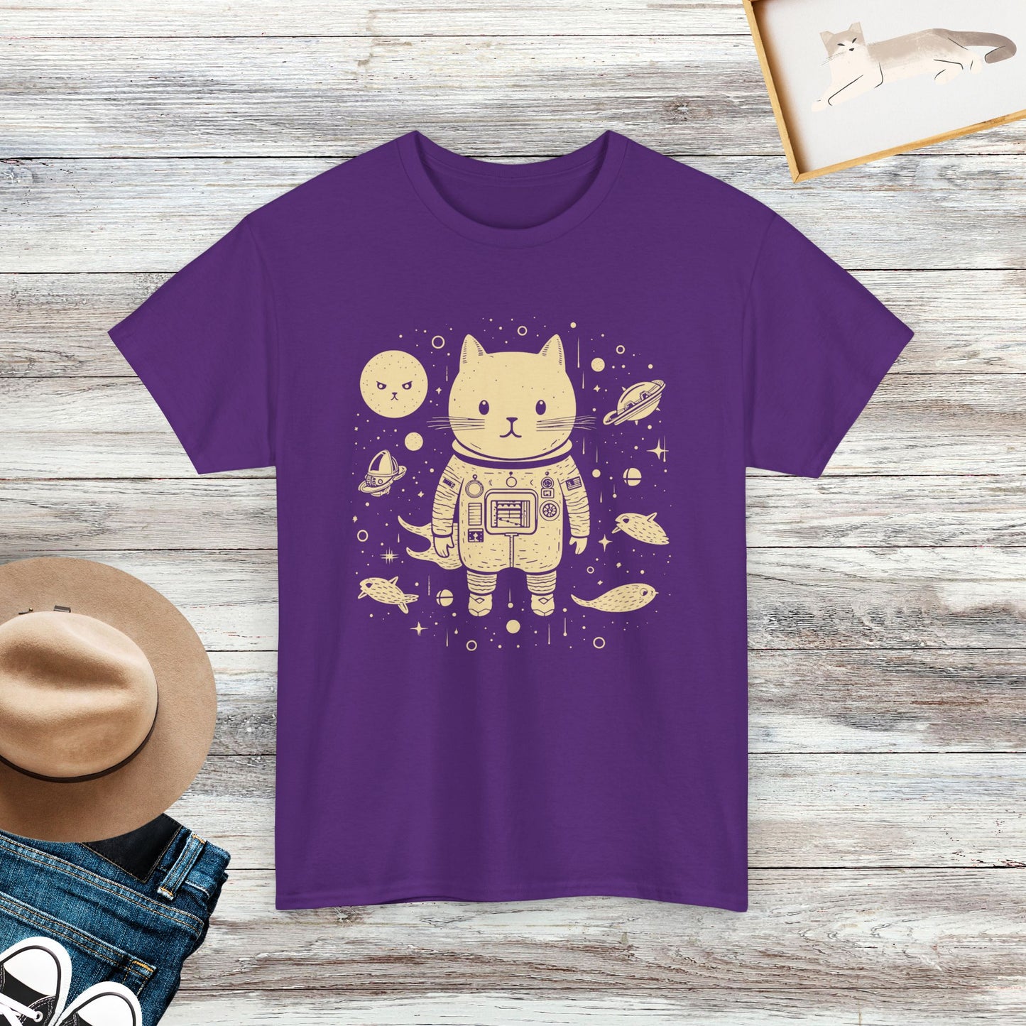 Astronaut Cat T-Shirt, Cat Lover Gift Shirt, Cute Cat Shirt