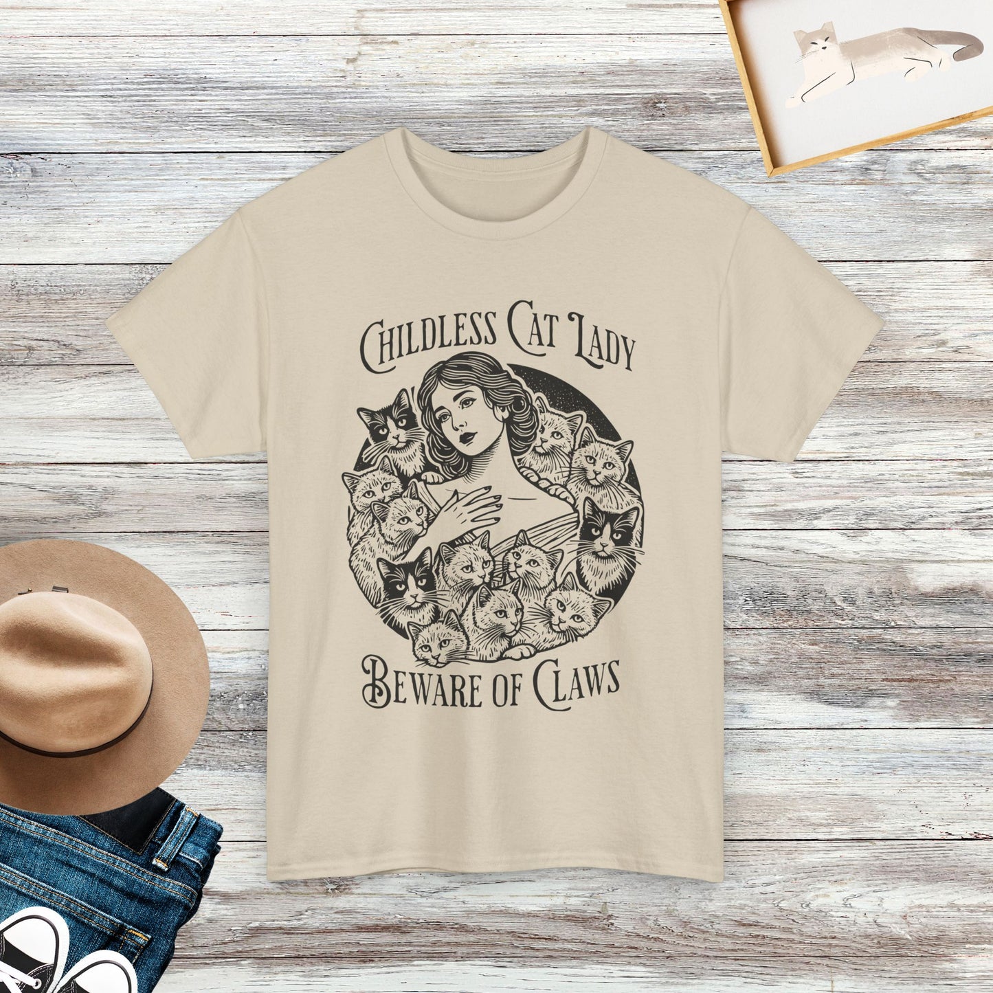 Childless Cat Lady T-Shirt, Beware of Claws, Cat Lover Gifts