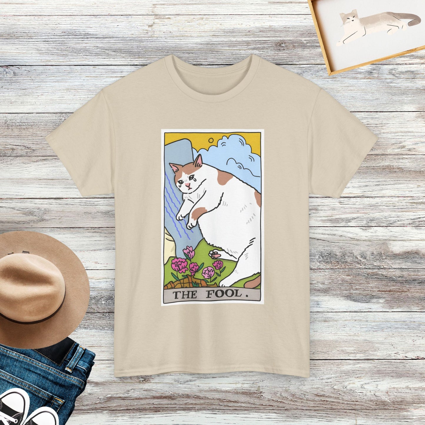 The Fool Cat Shirt, Tarot Card Shirt, Crying Cat Meme Shirt, Gift For Cat Lovers