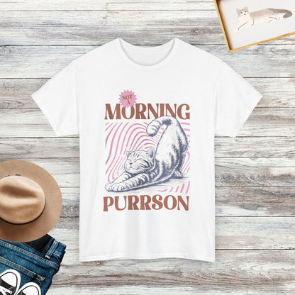 Not A Morning Purrson Shirt, Vintage Cat Shirt, Funny Cat Tshirt, Gift For Cat Lover.png