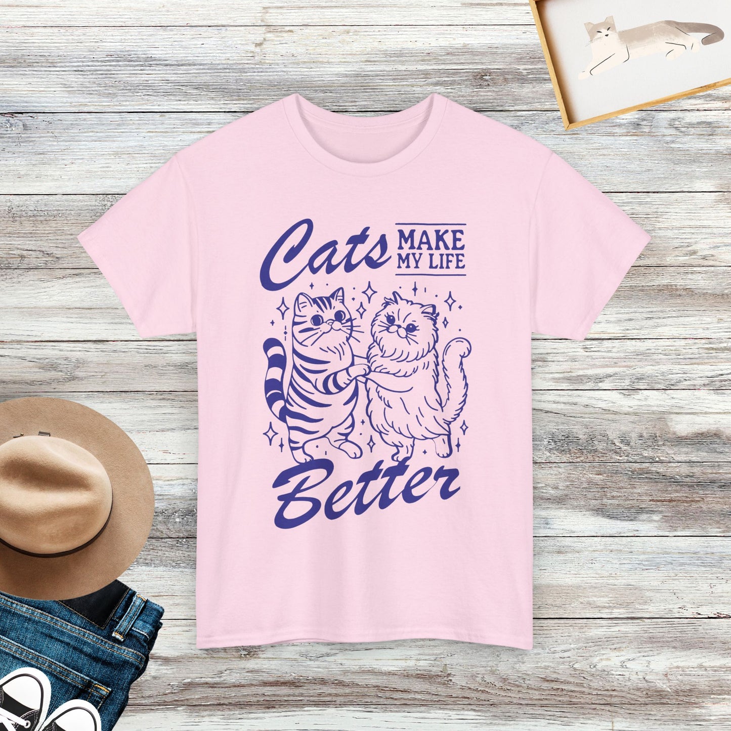 Cats Make My Life Better Shirt, Cute Cat Shirt, Cat Lover Tshirt