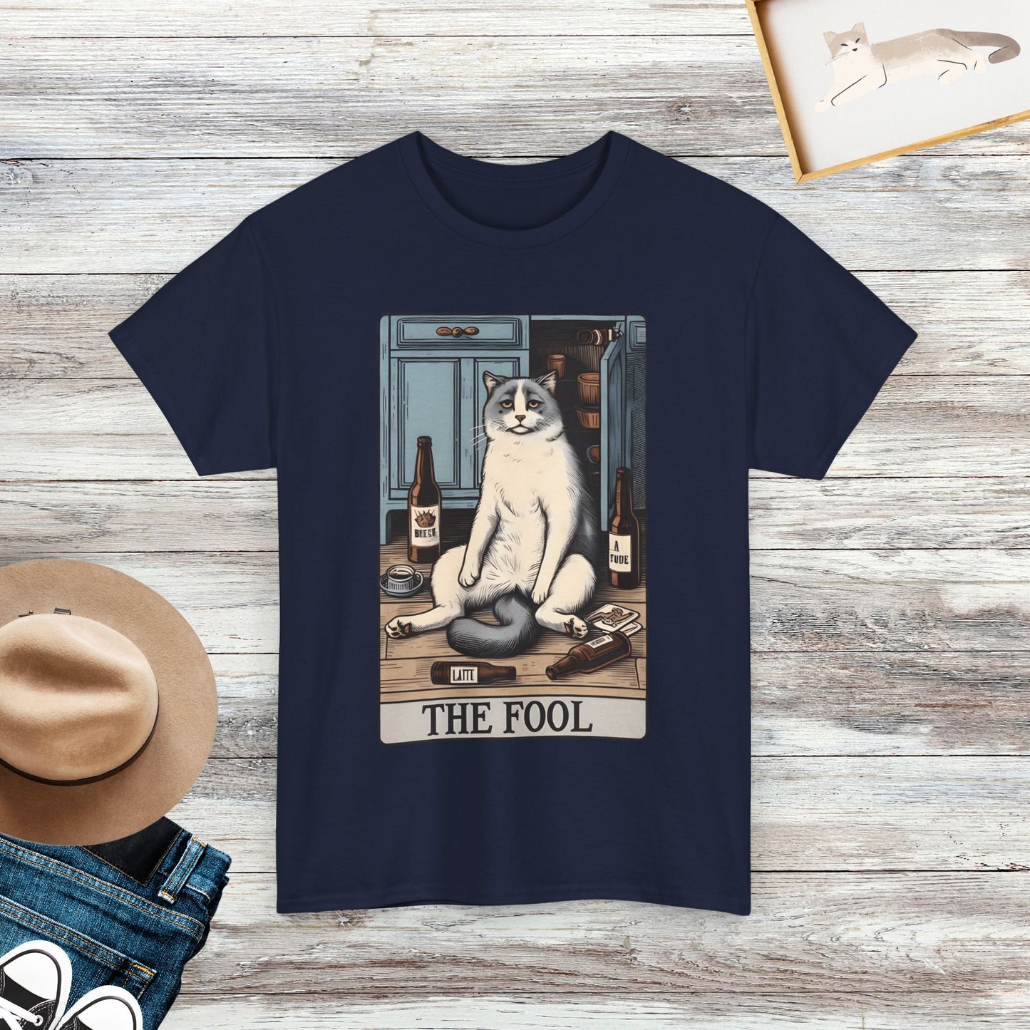 The Fool Cat Meme T-Shirt, Funny Cat Tarot Shirt, Gift For Cat Lovers