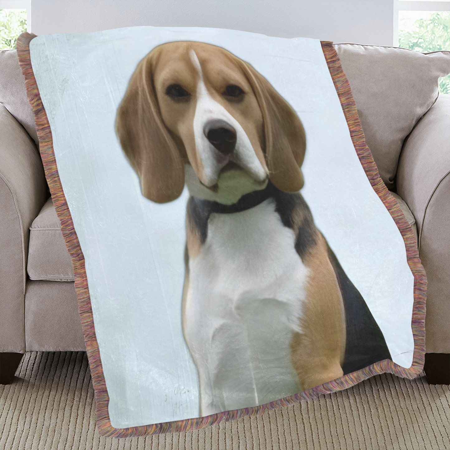 Custom Pet Fringe Blanket, Custom Pet Photo And Name, Gift For Pet Lovers, Personalized Fringe Blanket