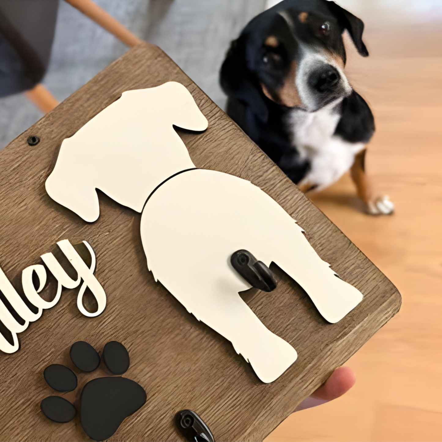 Personalized Dog Key Hanger, Custom Dog Leash Holder, Unique Gift For Dog Owners, Dog Lovers