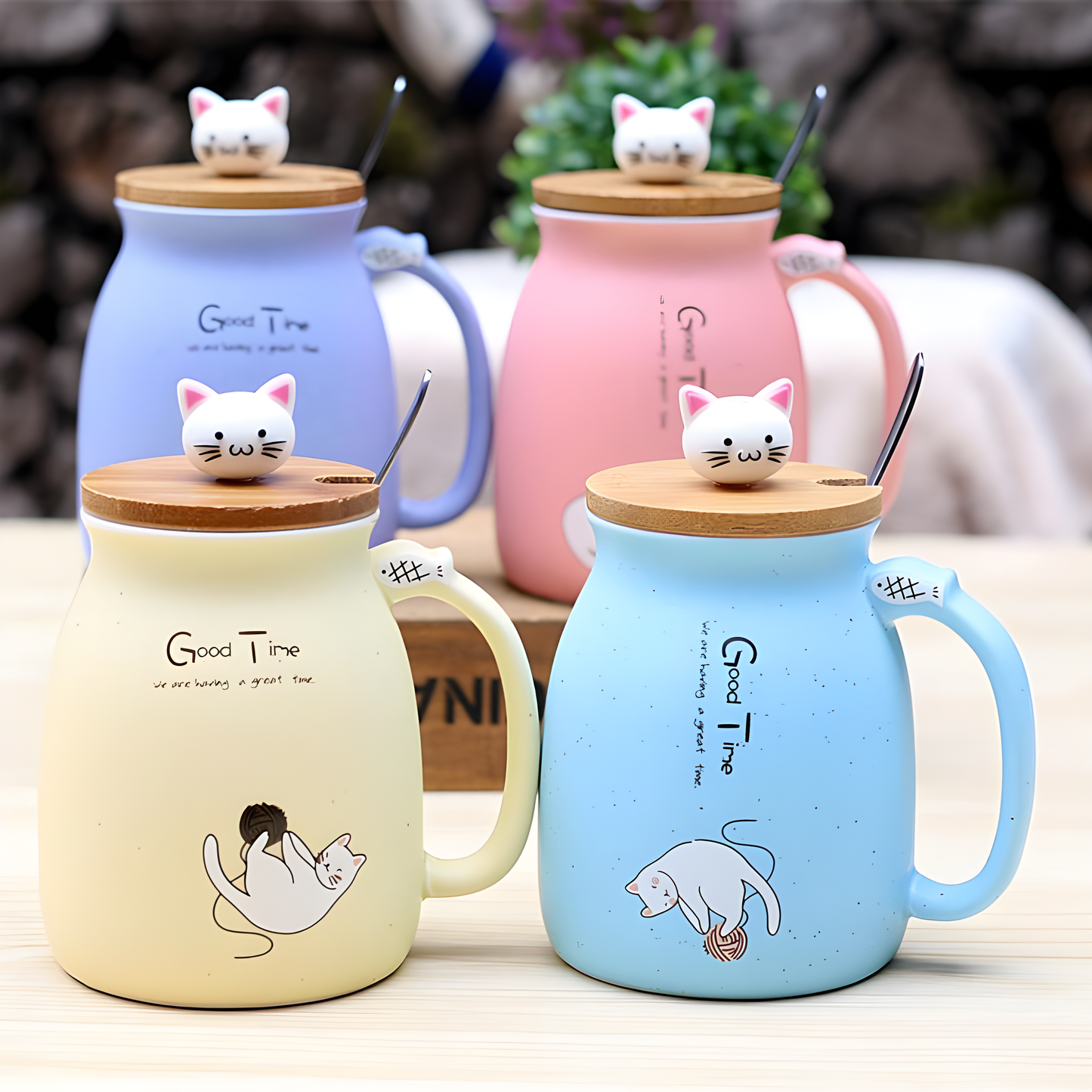 Kitten Lid Ceramic Mug 15oz, Cat Heat-resistant Ceramic Mug, Gift For Cat Lover