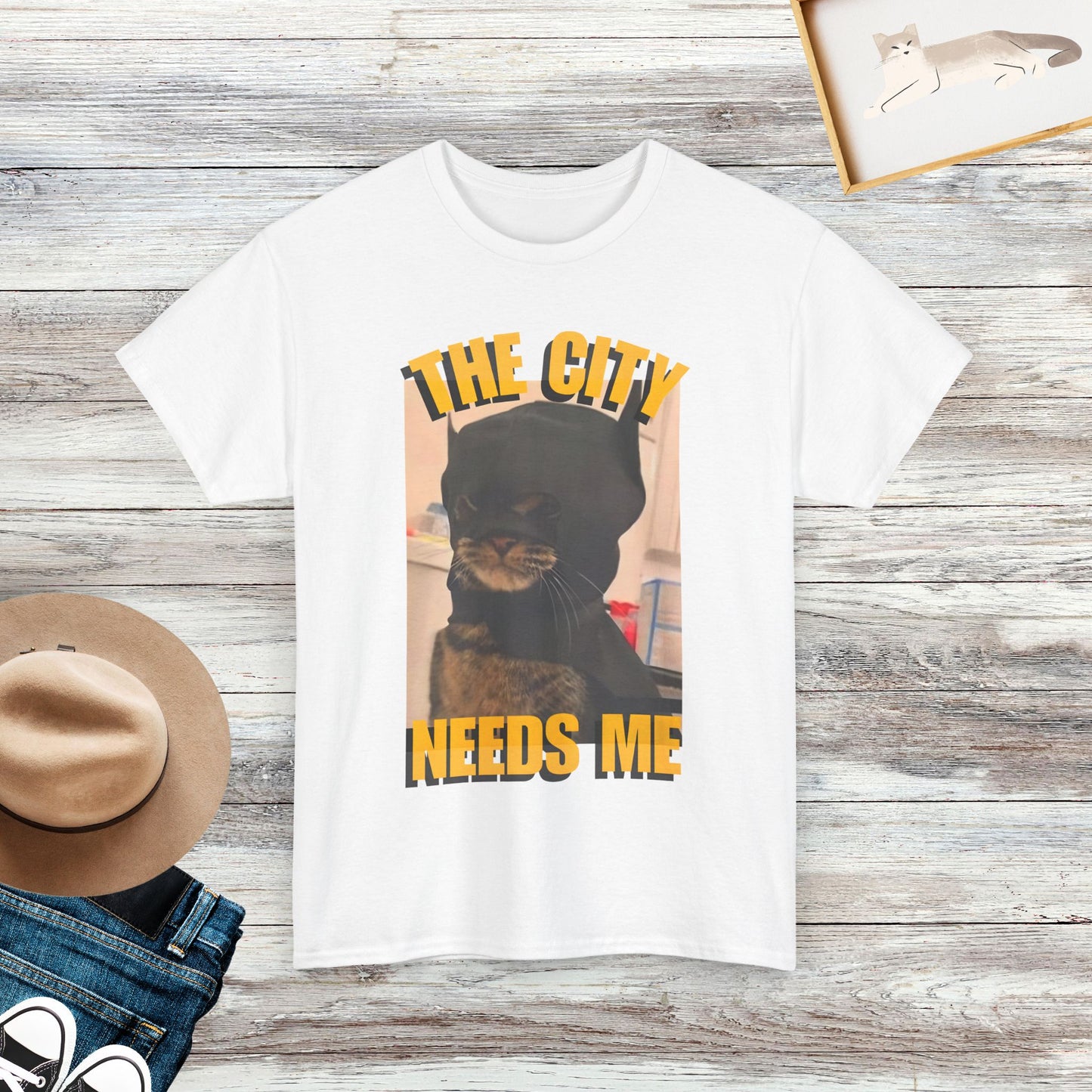 The City Needs Me T-Shirt, Funny Cat Meme Shirt, Humorous Cat Lover Gift