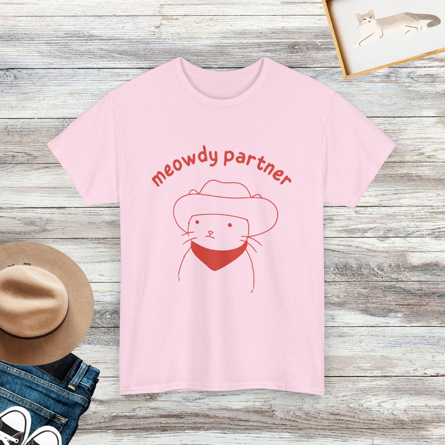 Meowdy Partner T-Shirt, Cat Lover Shirt, Cowboy Cat Shirt