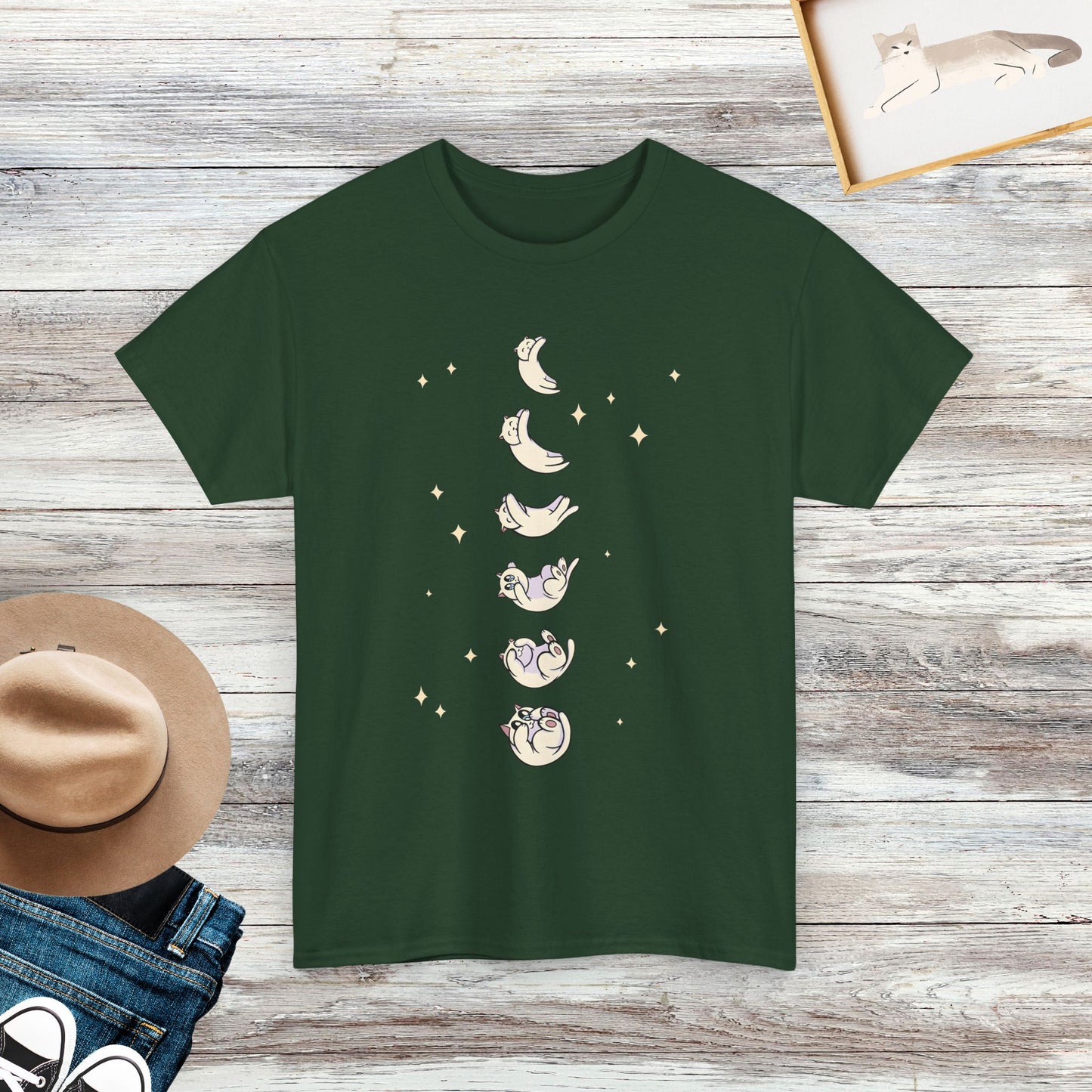 Cat Moon Phases Shirt, Funny Cat Shirt, Gift for Cat Lover