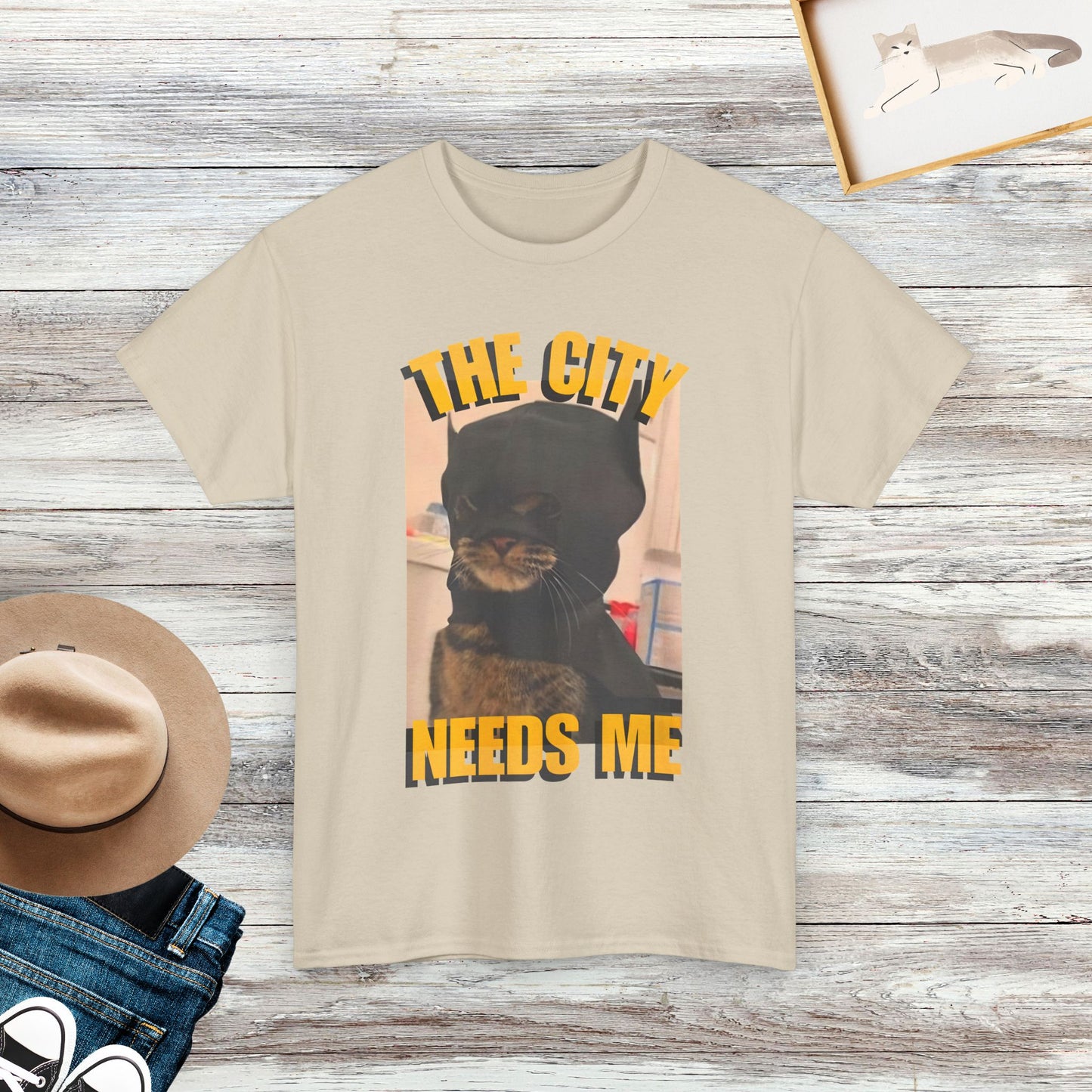 The City Needs Me T-Shirt, Funny Cat Meme Shirt, Humorous Cat Lover Gift