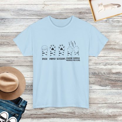 Rock Paper Scissors Razor-Tipped Murder Mittens Shirt, Funny Cat Shirt, Cat Lover Gift