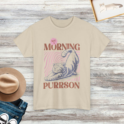 Not A Morning Purrson Shirt, Vintage Cat Shirt, Funny Cat Tshirt, Gift For Cat Lover.png