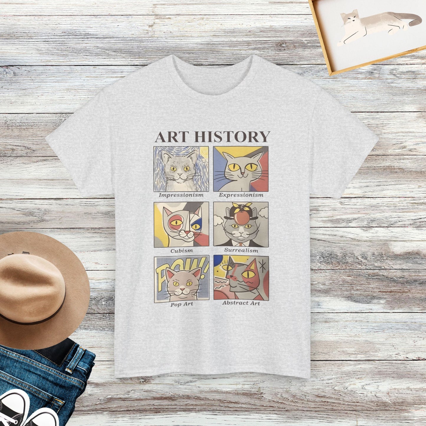 Cat Art History T-shirt, Funny Cat Shirt, Gift For Cat Lovers