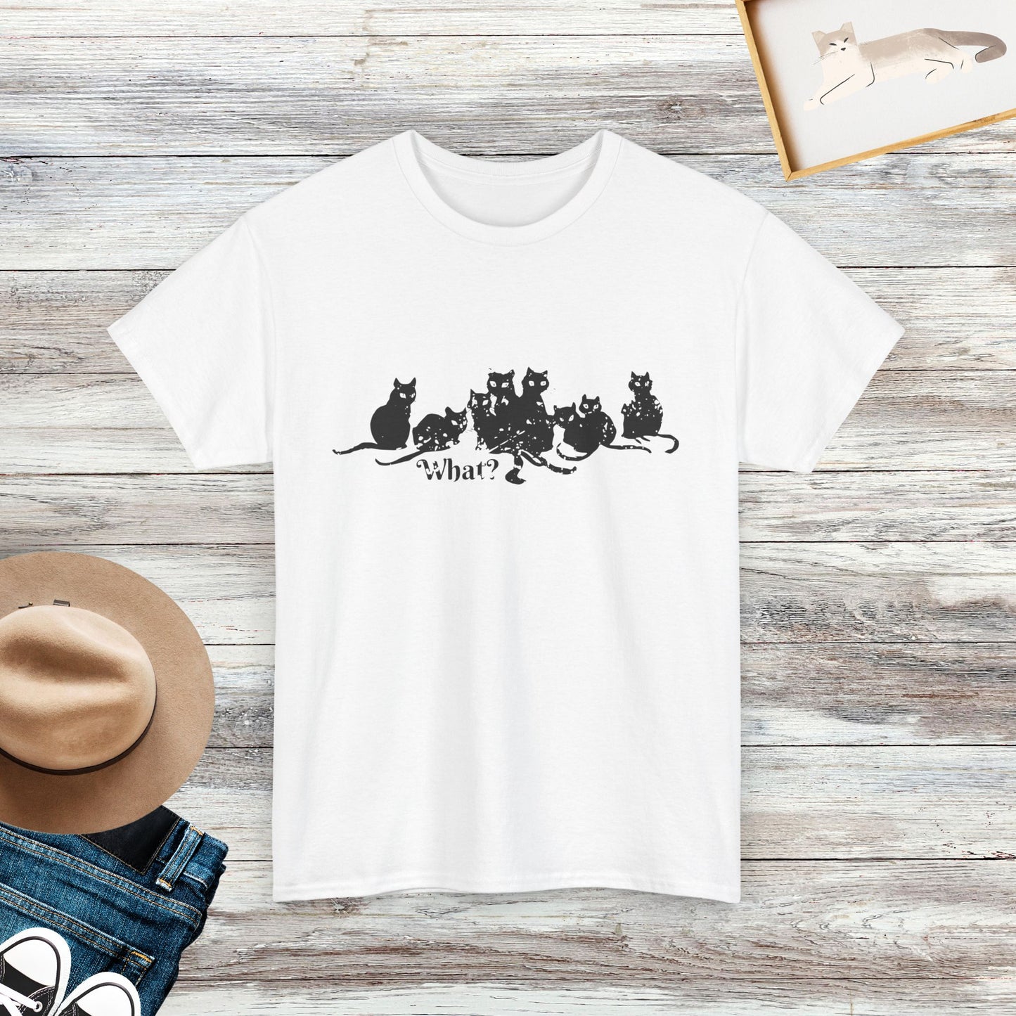 Funny Cat Lineup Shirt, Cute Feline Expression Tee, Cat Lovers Shirt