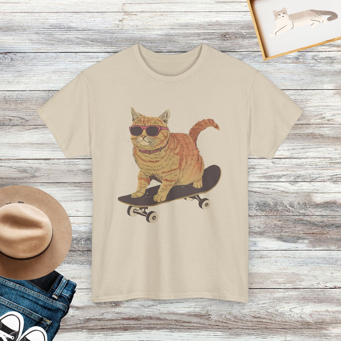 Cat on Skateboard T-Shirt, Cat Lover Shirt