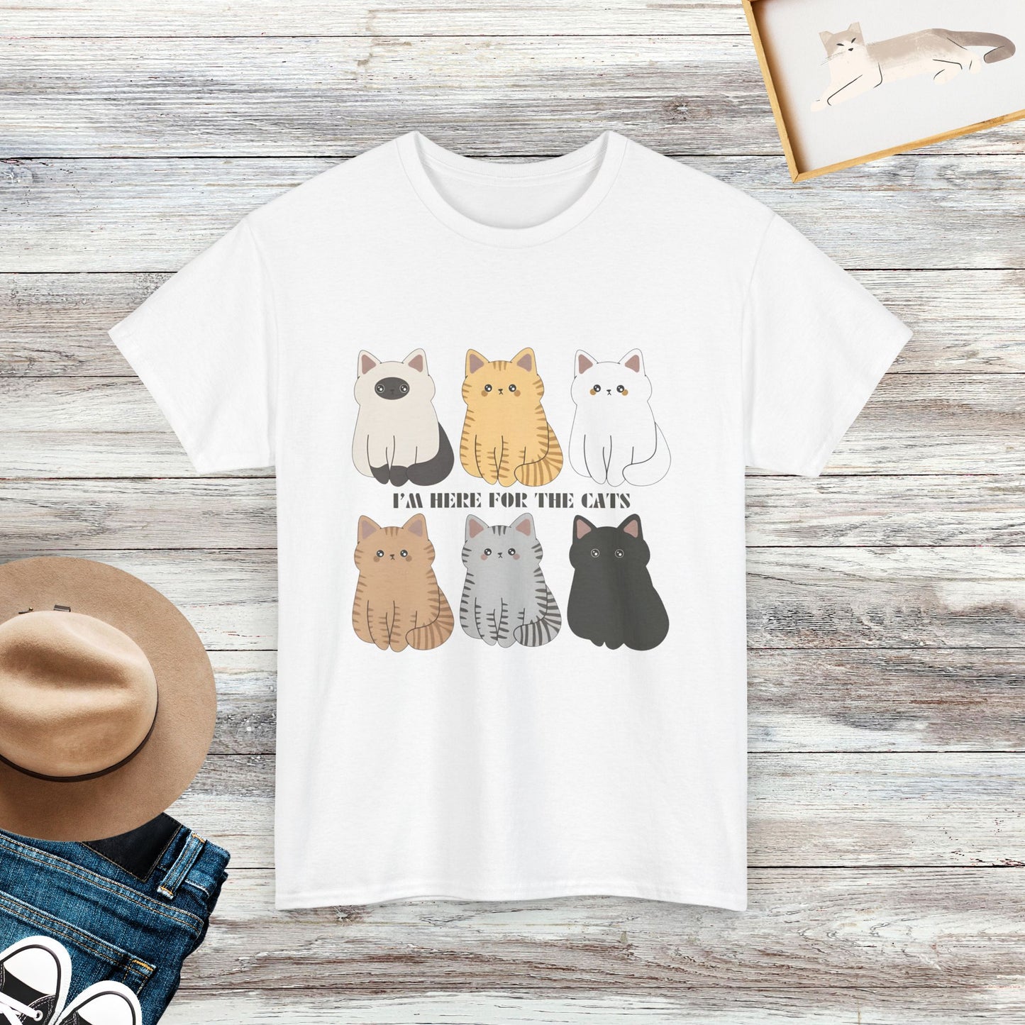 I'm Here For The Cats Shirt, Cute Cat Shirt, Cat Lover Shirt Gift