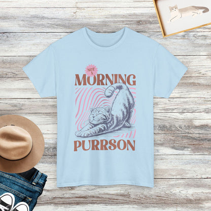 Not A Morning Purrson Shirt, Vintage Cat Shirt, Funny Cat Tshirt, Gift For Cat Lover.png