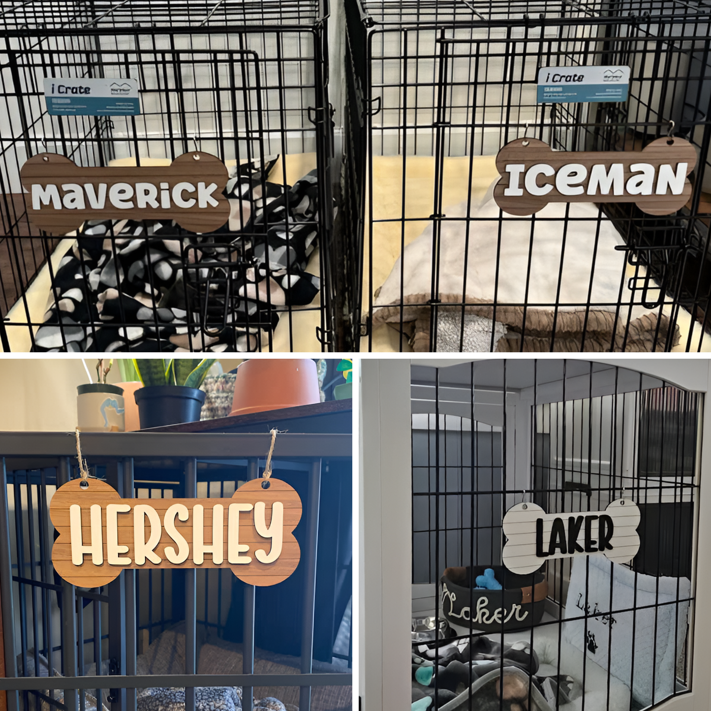 Dog Name Wooden Plate Personalized, Custom Crate Sign, Kennel Sign, Gift For Dog Owner