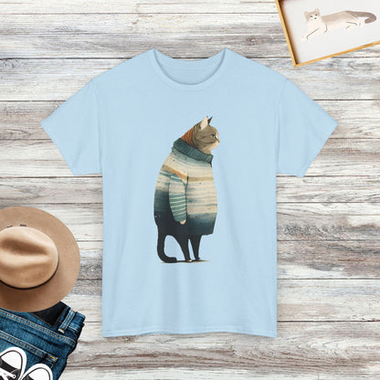 Fat Gray Cat Shirt, Winter Cat Shirt, Cat Lover Gift