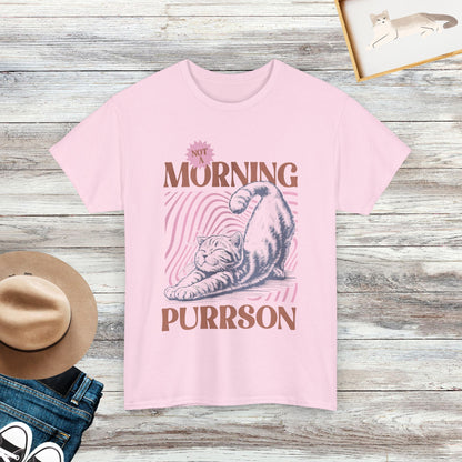 Not A Morning Purrson Shirt, Vintage Cat Shirt, Funny Cat Tshirt, Gift For Cat Lover.png