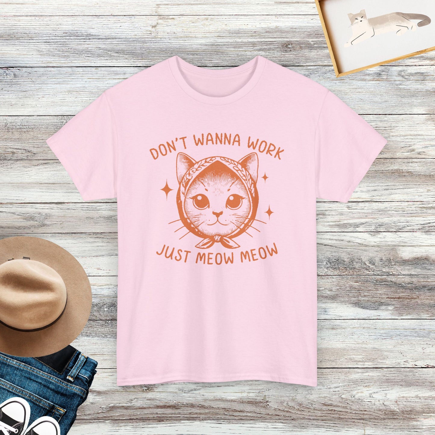 Don't Want to Wok Just Meow Meow T-Shirt, Cute Cat Shirt, Cat Lover Gift