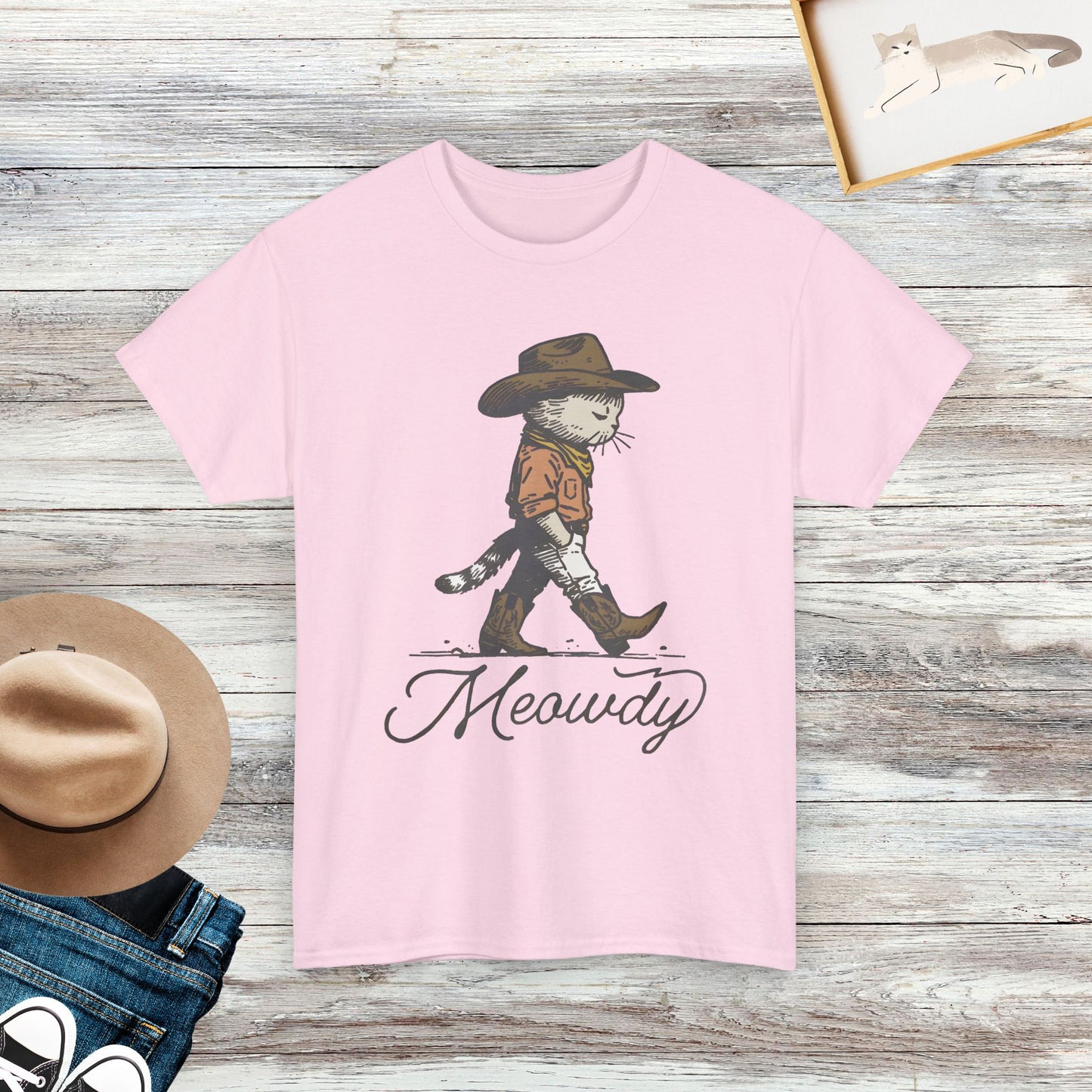 Meowdy Shirt, Cowboy Cat Shirt, Funny Cat Tee, Gift For Cat Lover