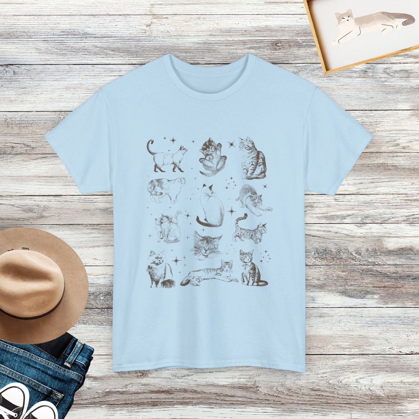 Vintage 90s Tattoo Cat T-shirt, Kitten Shirt, Cat Lovers Gift