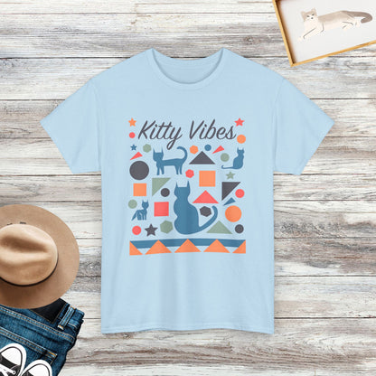 Kitty Vibes T-Shirt, Minimalist Cat Tee, Gift For Cat Lover