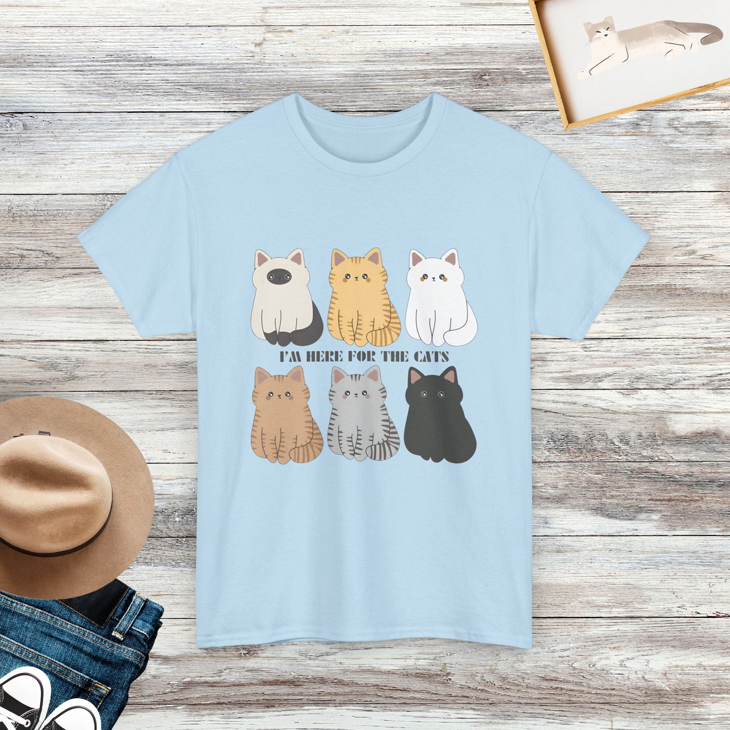 I'm Here For The Cats Shirt, Cute Cat Shirt, Cat Lover Shirt Gift