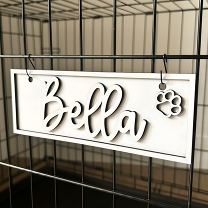Handcraft 2 Layers Wooden Dog Name Rectangle Plaque Personalized, Custom Kennel Name Sign, Gift For Dog Owners