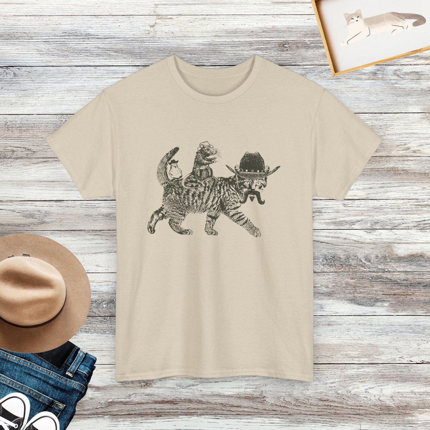 Cowboy Cat T-shirt, Funny Cat Shirt, Cute Cat Shirt