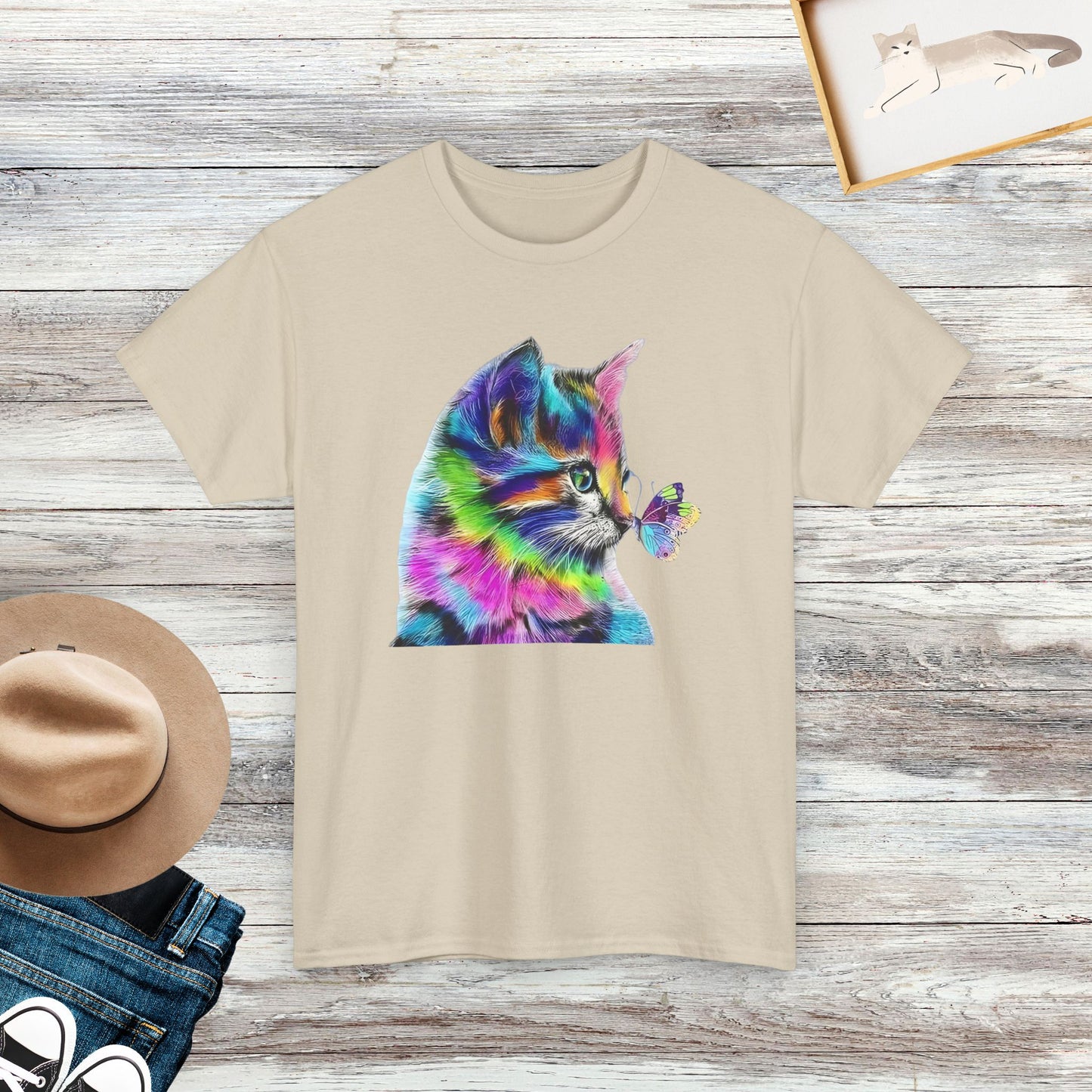 Colorful Cat Shirt, Cat Lover Shirt, Gift For Cat Owner