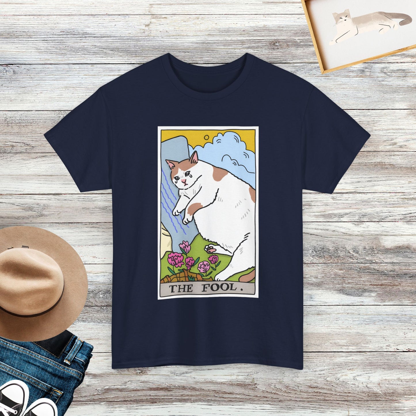 The Fool Cat Shirt, Tarot Card Shirt, Crying Cat Meme Shirt, Gift For Cat Lovers