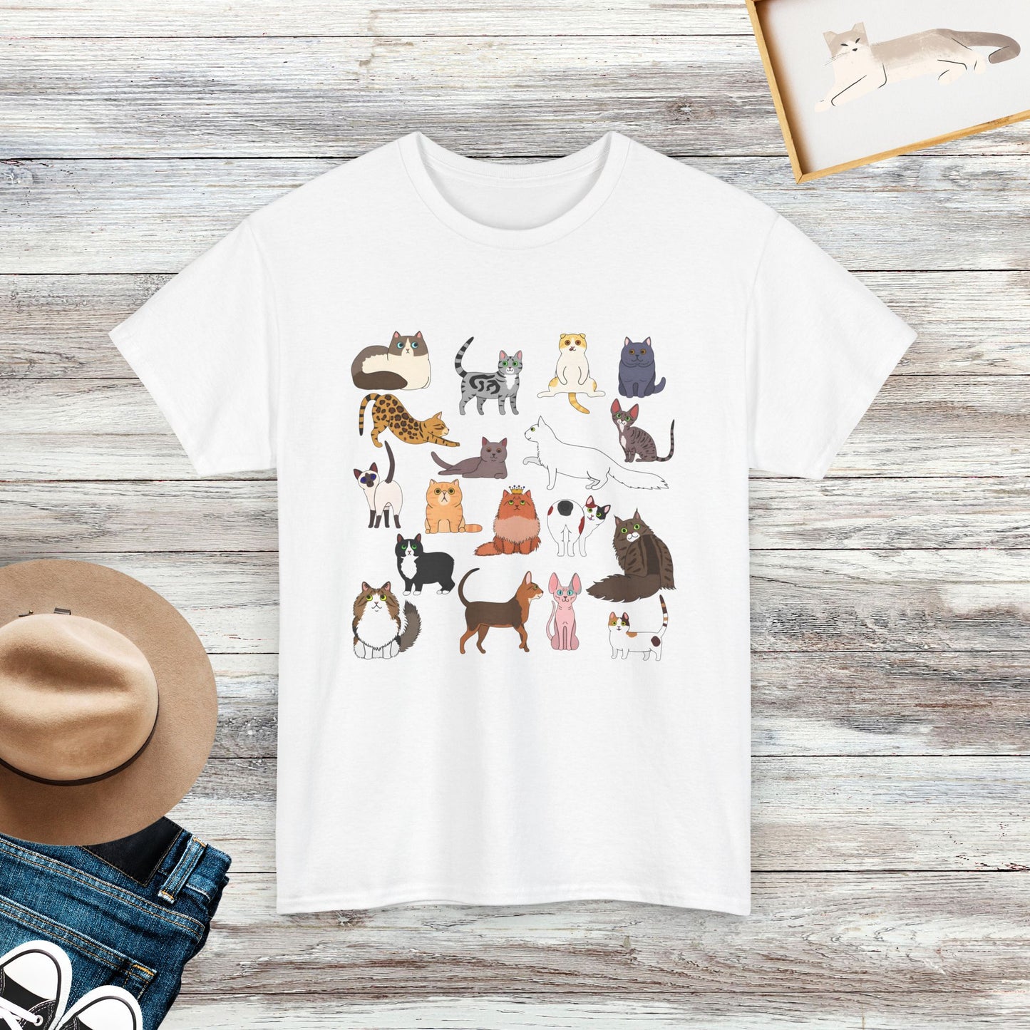 Doodle Cat Theme Shirt, Cat Shirt, Cat Lover Shirt