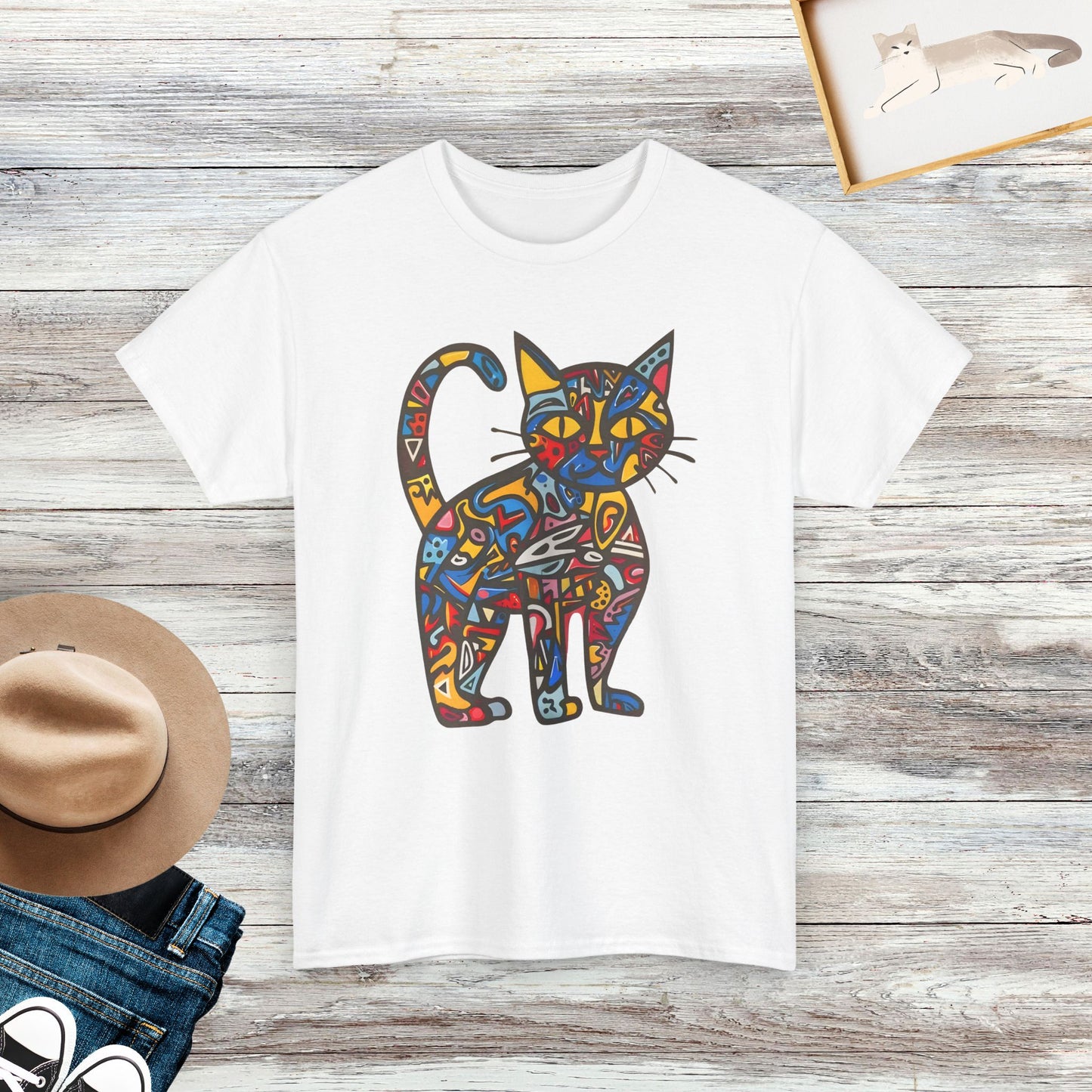 Graffiti Cat Shirt, Colorful Cat Shirt, Cool Cat T-Shirt