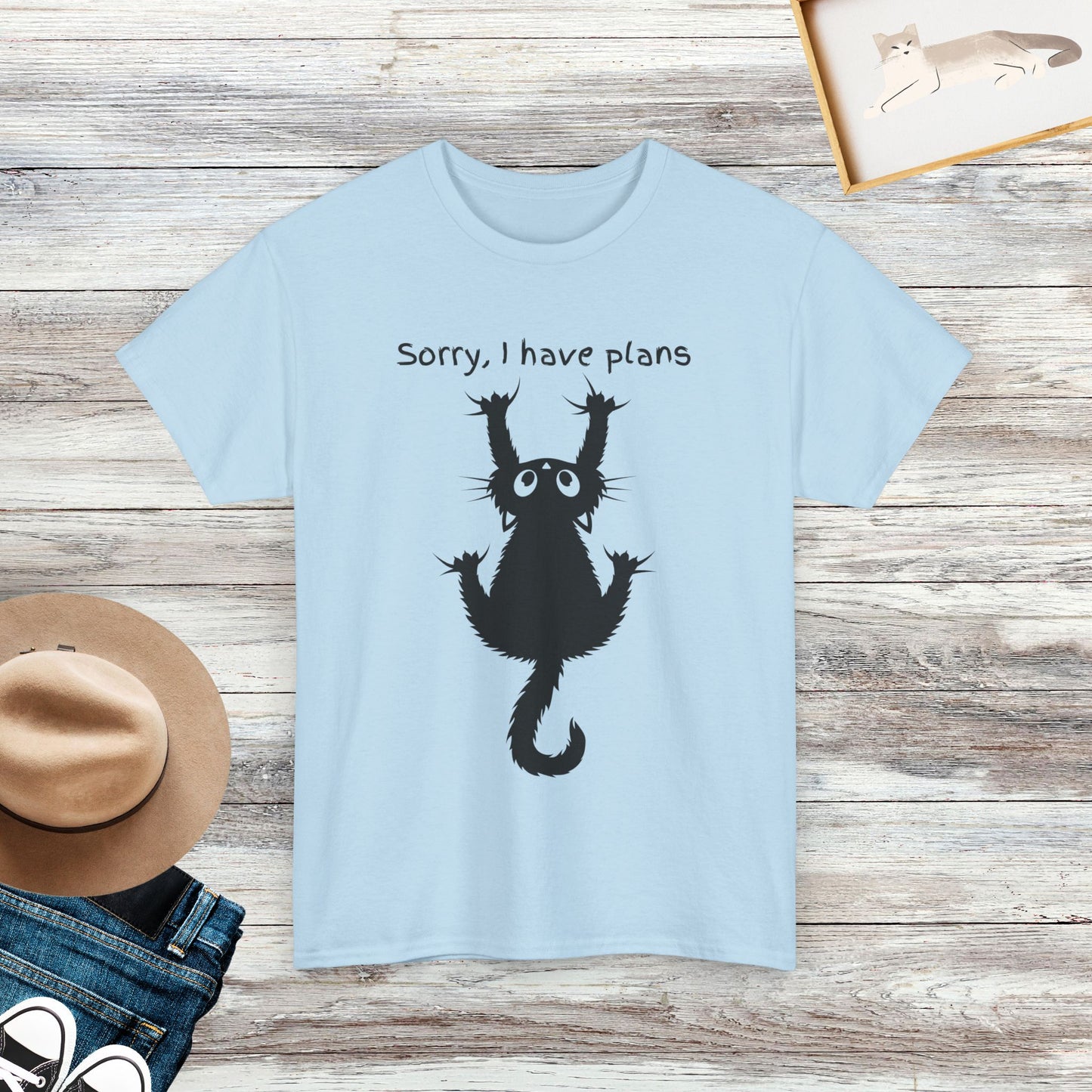 Sorry, I Have Plans Funny Cat Shirt, Black Cat Gifts, Cute Kitty Shirt