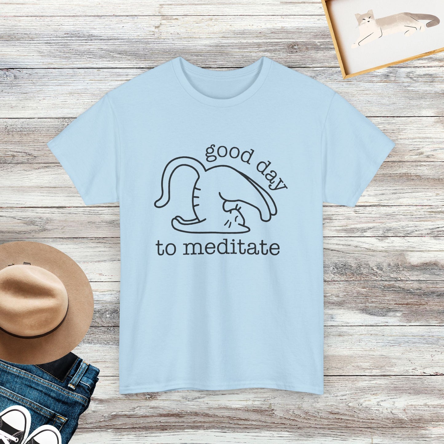 Cute Cat Yoga Shirts, Funny Meditation Cat T-Shirt, Cat Lover Gift