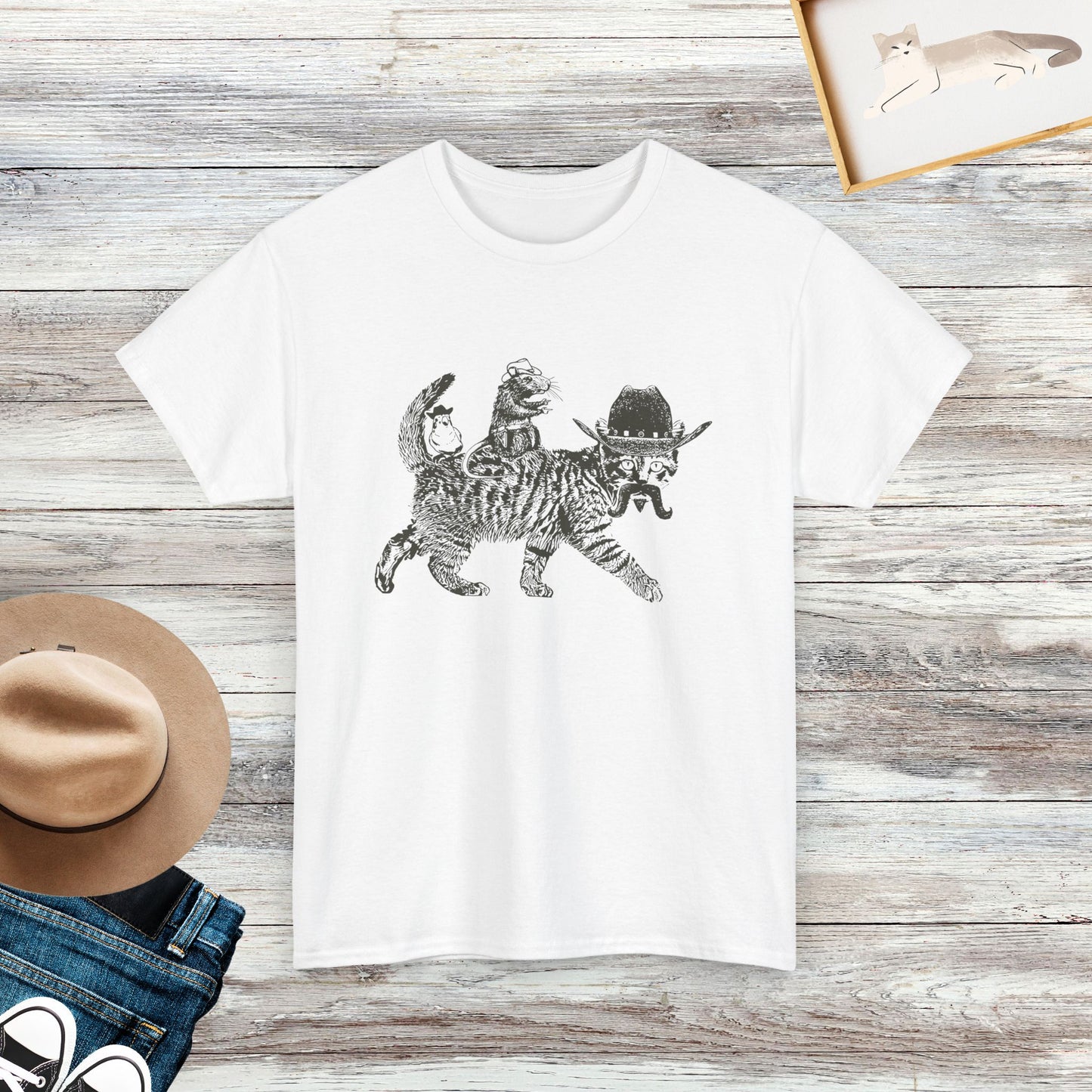 Cowboy Cat T-shirt, Funny Cat Shirt, Cute Cat Shirt