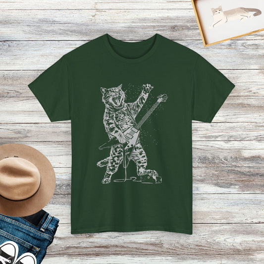 Rockstar Cat Shirt, Funny Cat T-shirt, Meow Guitarist T-shirts