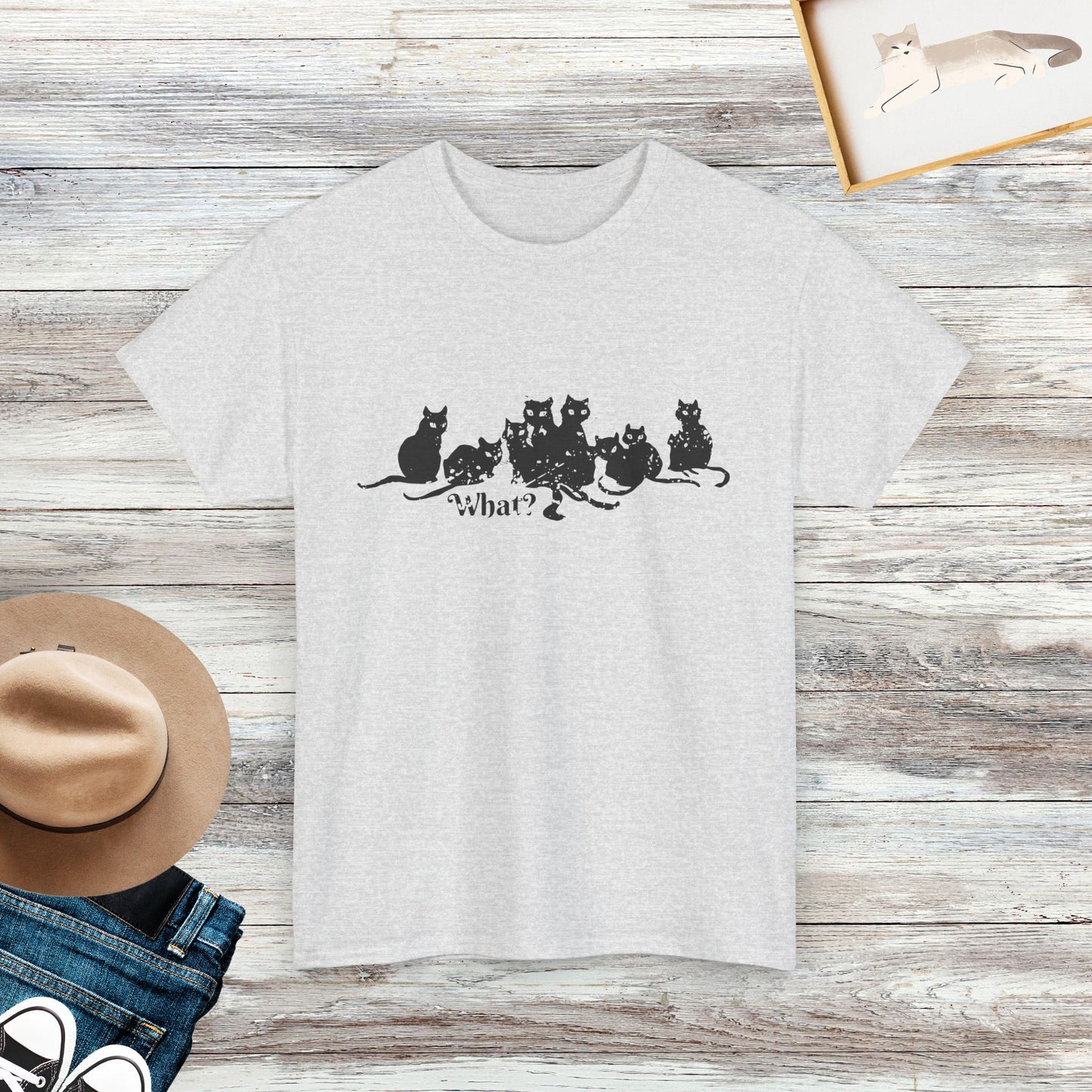 Funny Cat Lineup Shirt, Cute Feline Expression Tee, Cat Lovers Shirt