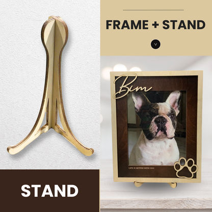 Personalized Wooden Pet Photo Frame, Custom Pet Name Picture Frame, Gifts for Pet Lovers