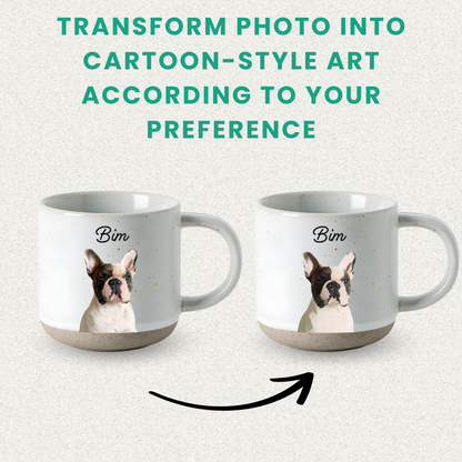 Personalized Pet Pottery Mug 11.8oz, Custom Pet Photo And Name, Gift For Pet Owners