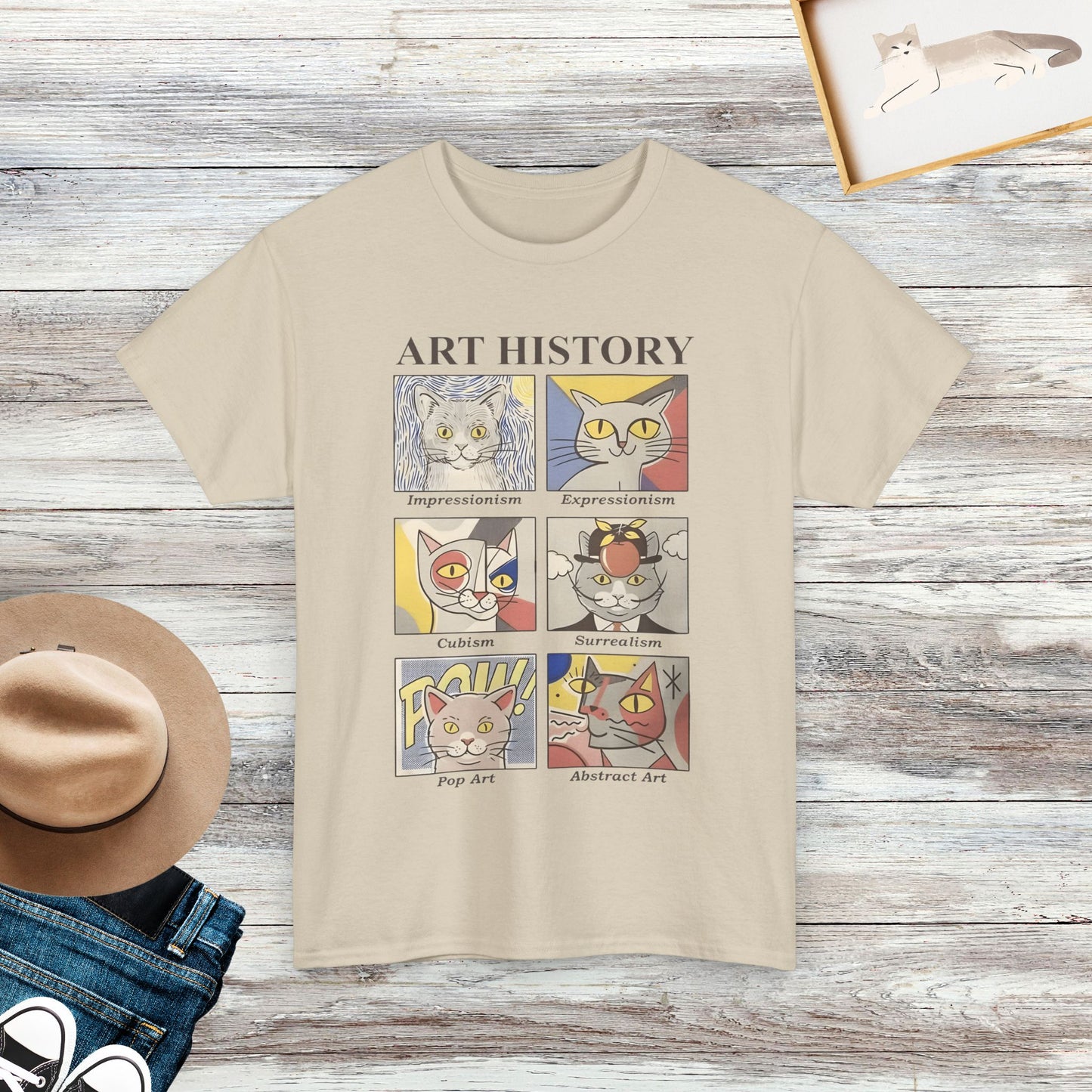 Cat Art History T-shirt, Funny Cat Shirt, Gift For Cat Lovers