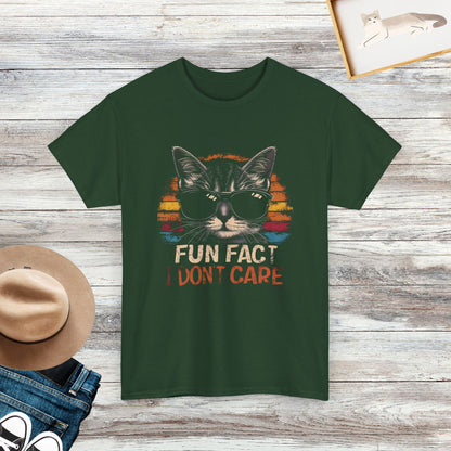 Fun Fact I Don't Care Cat Shirt, Humorous Cat Shirt, Funny Gift For Cat Lover