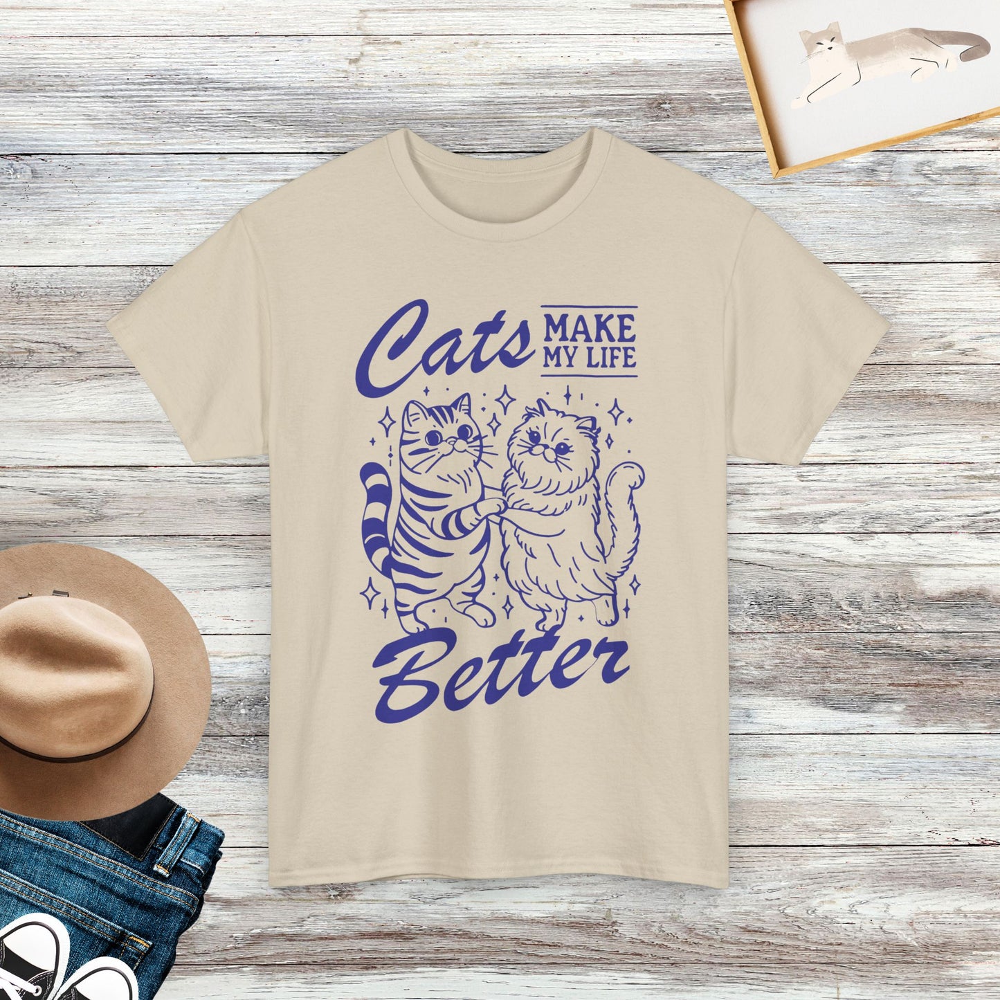 Cats Make My Life Better Shirt, Cute Cat Shirt, Cat Lover Tshirt