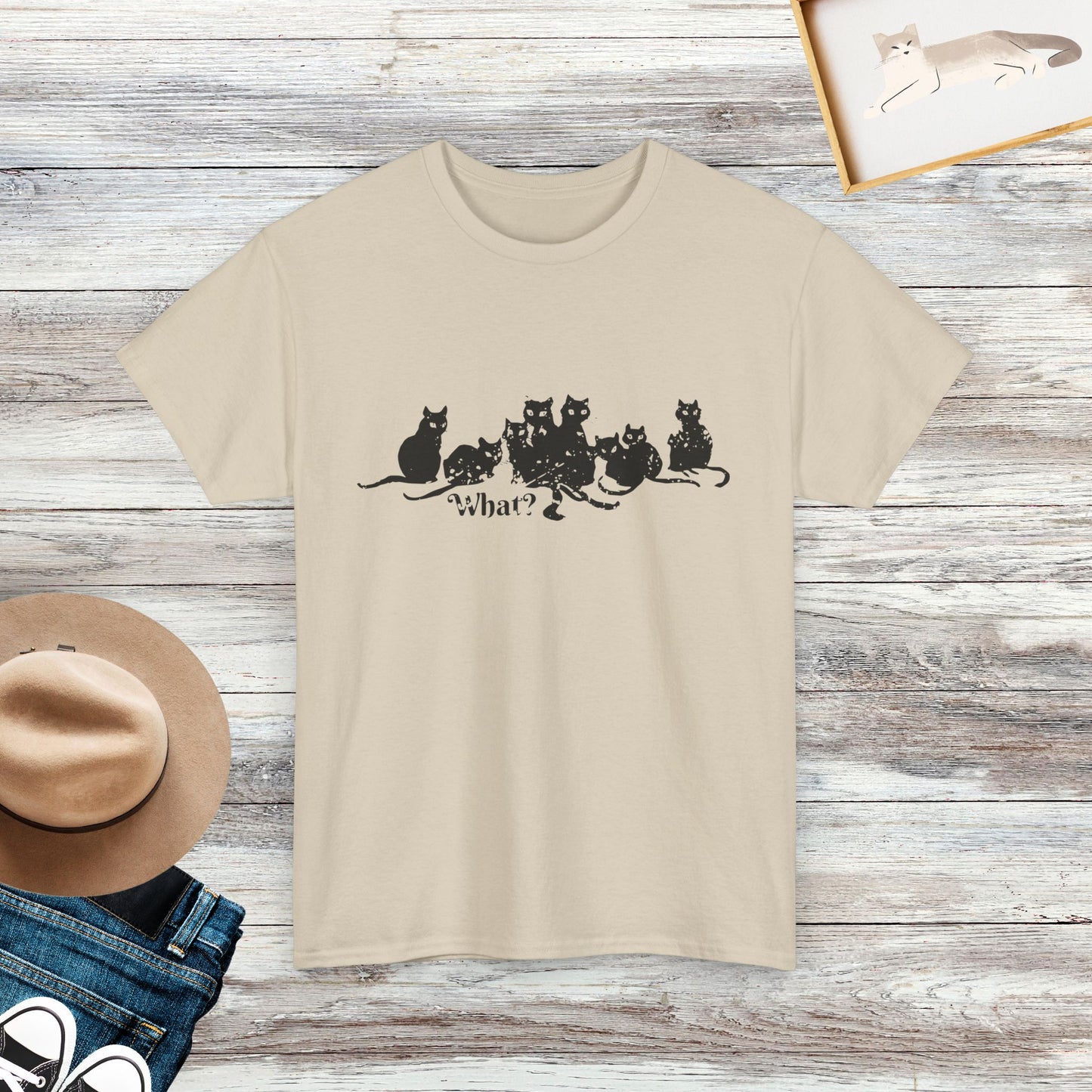 Funny Cat Lineup Shirt, Cute Feline Expression Tee, Cat Lovers Shirt