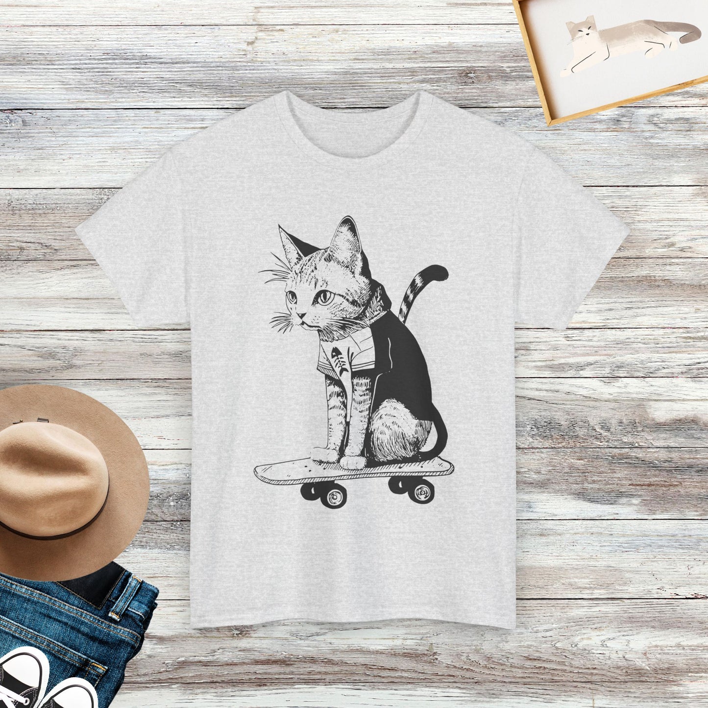 Skateboard Cat Shirt, Cat Shirts, Gift For Cat Lover