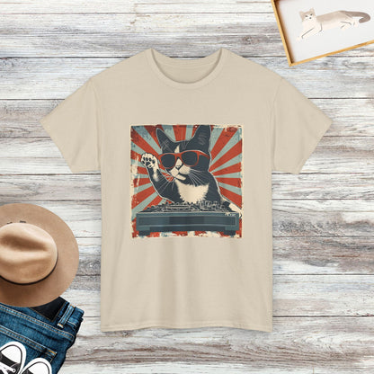 Cat DJ T-shirt, Cat Lover Gift, Funny Cat Tee